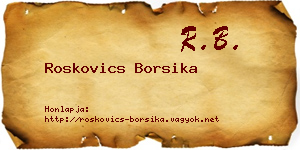 Roskovics Borsika névjegykártya